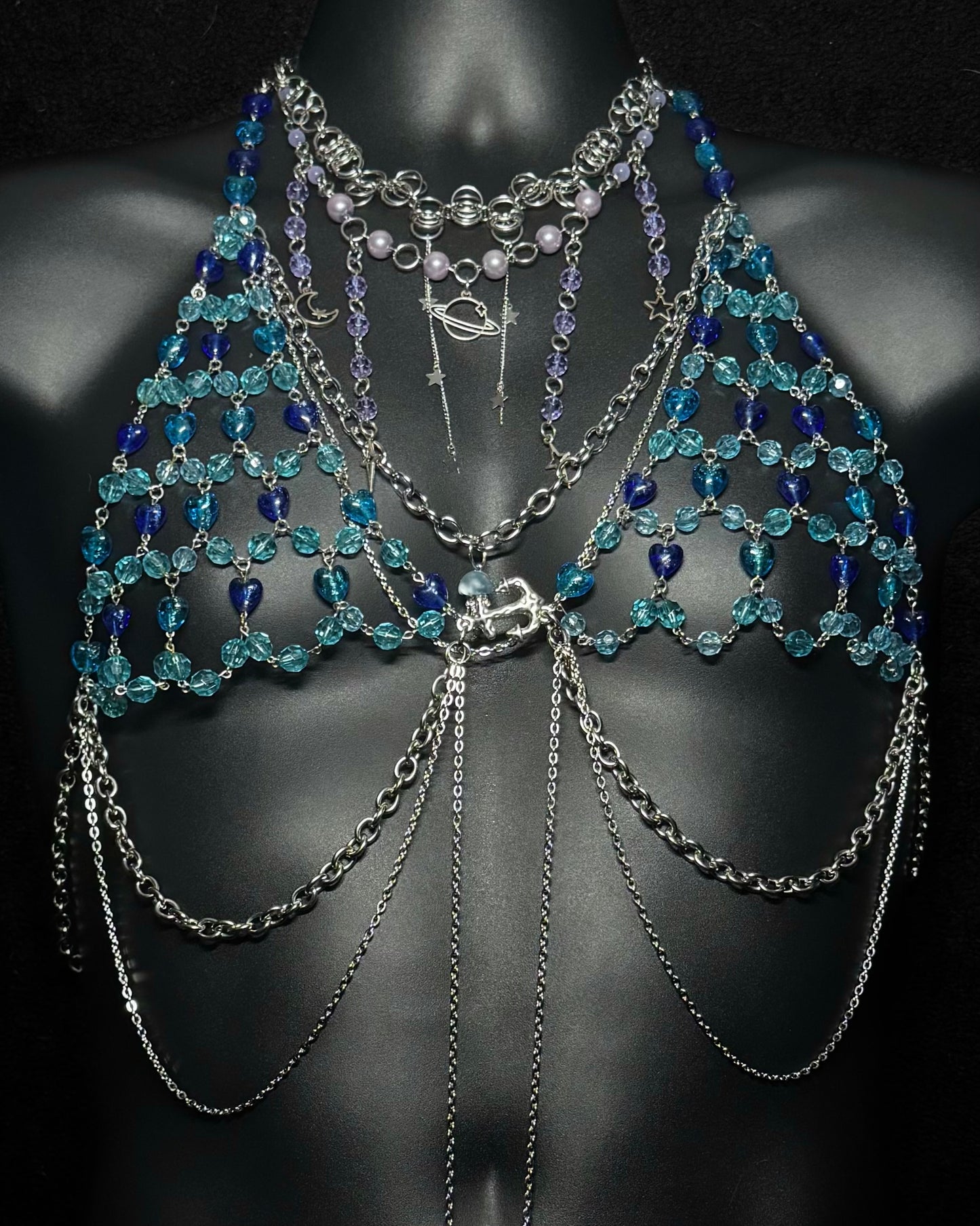 BLUE CRUSH BEADED BRA