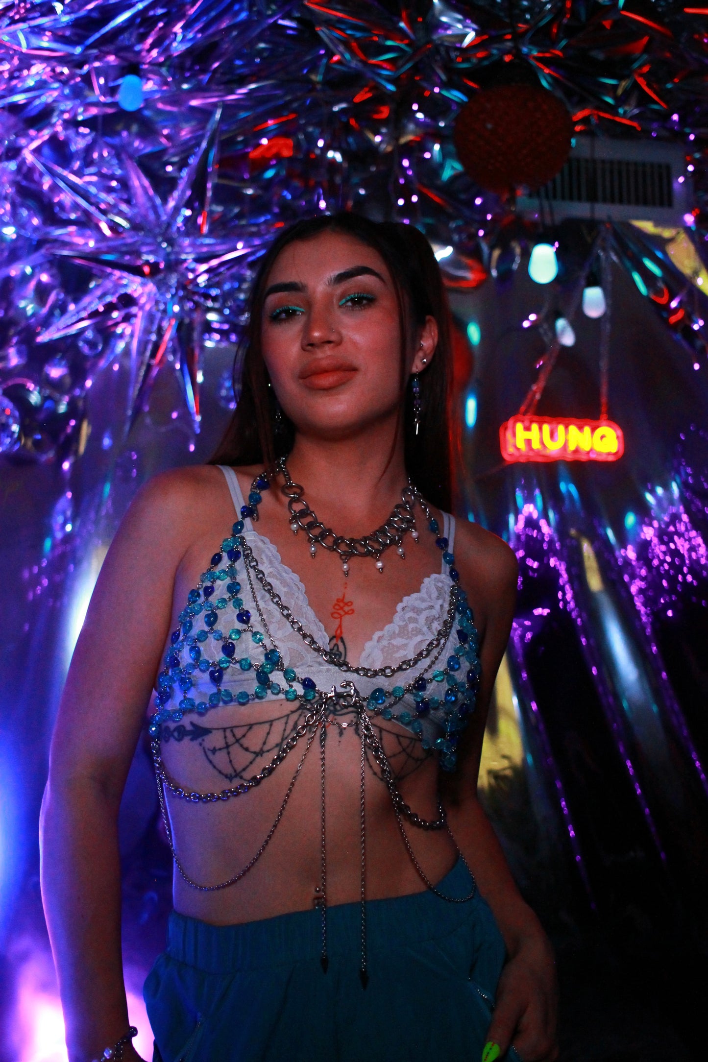 BLUE CRUSH BEADED BRA