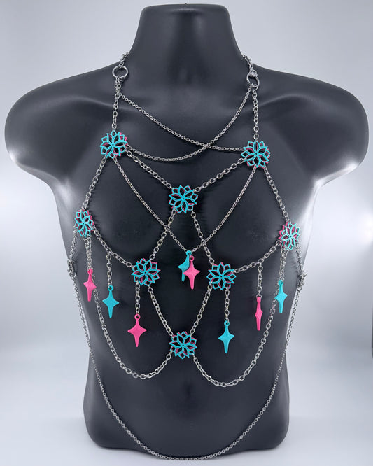 FLIP ME PINK/BLUE REVERSIBLE BODY CHAIN