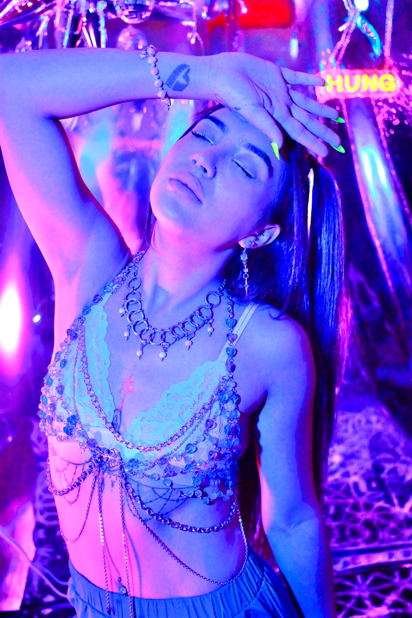 BLUE CRUSH BEADED BRA