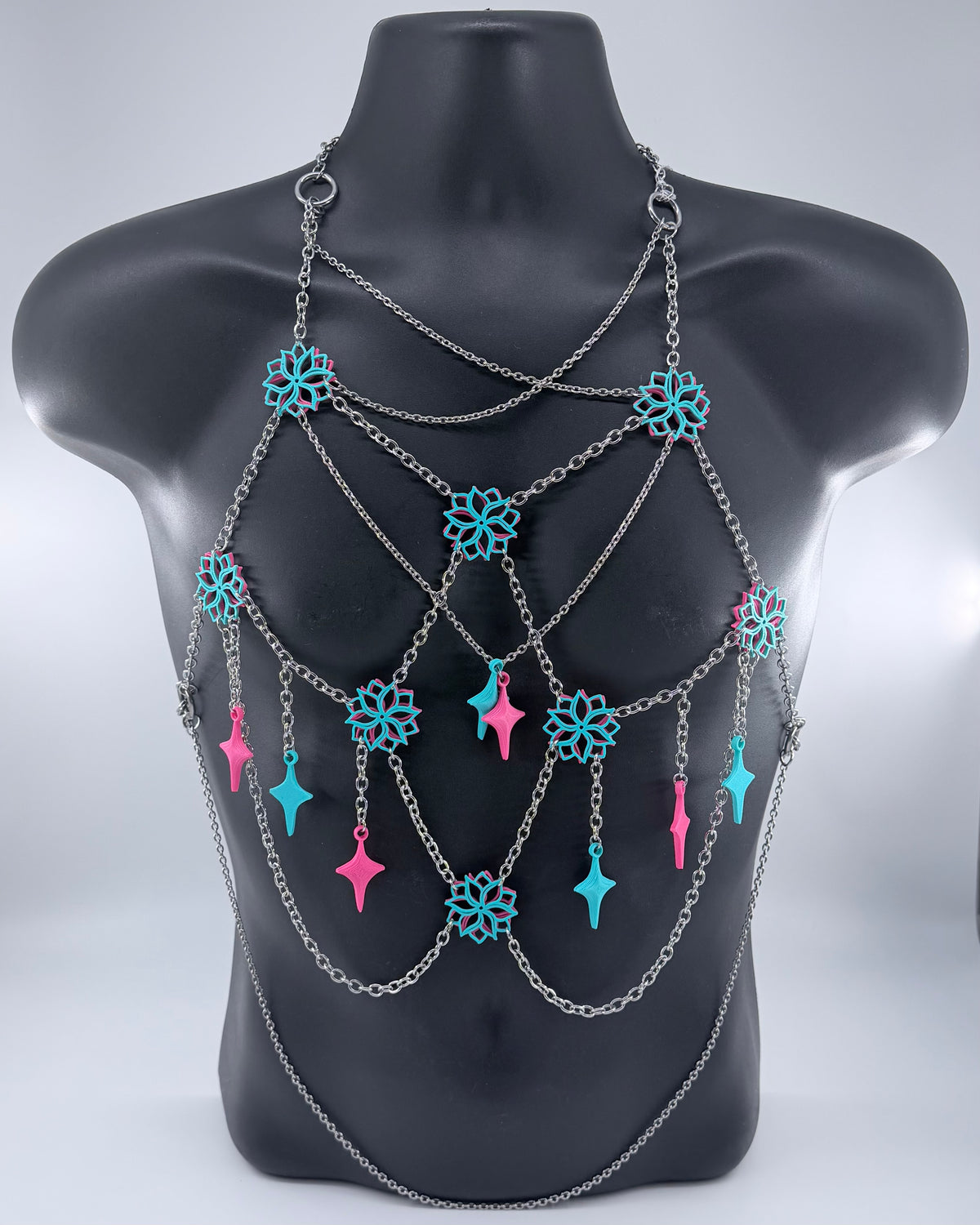 FLIP ME PINK/BLUE REVERSIBLE BODY CHAIN