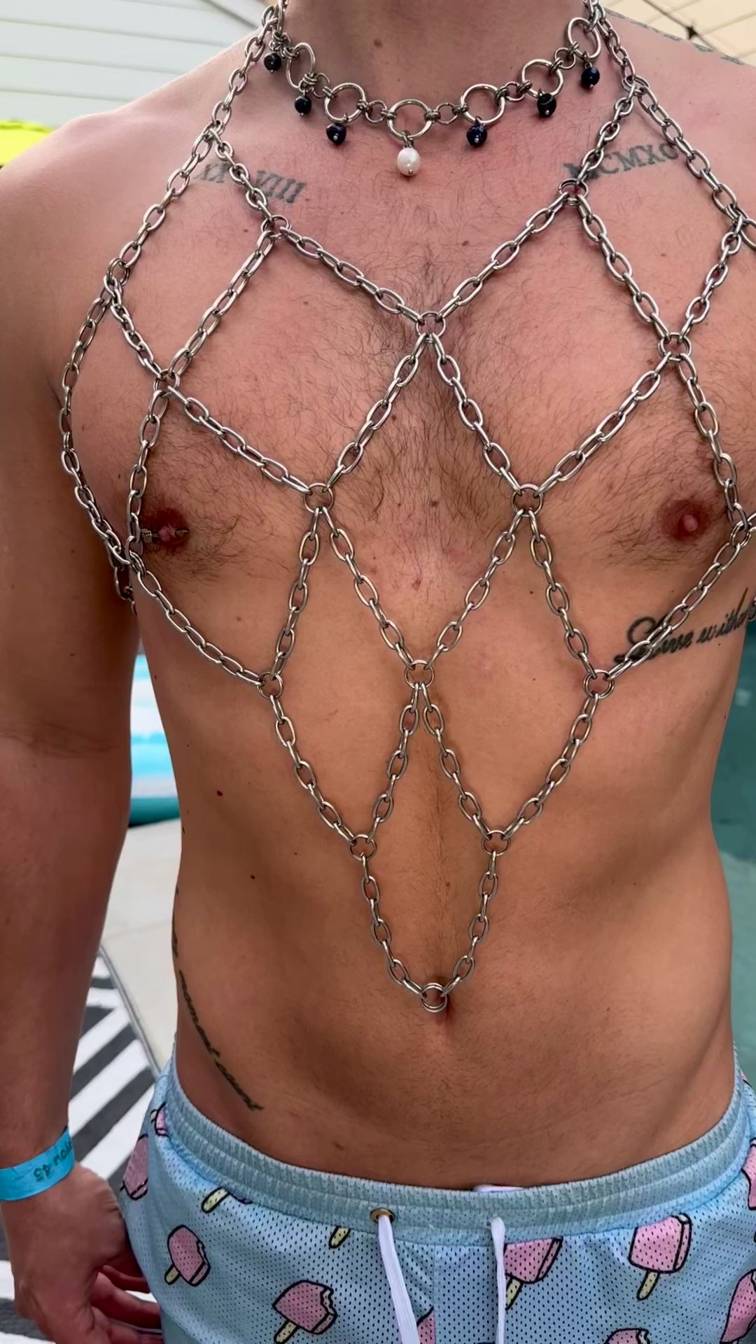 Stainless steel chains, body harness jewelry