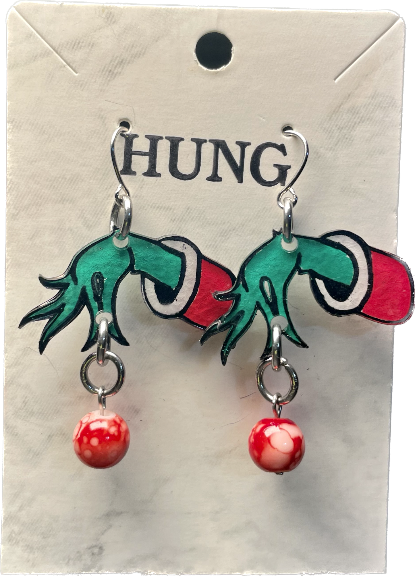 HAND DRAWN GRINCH EARRINGS