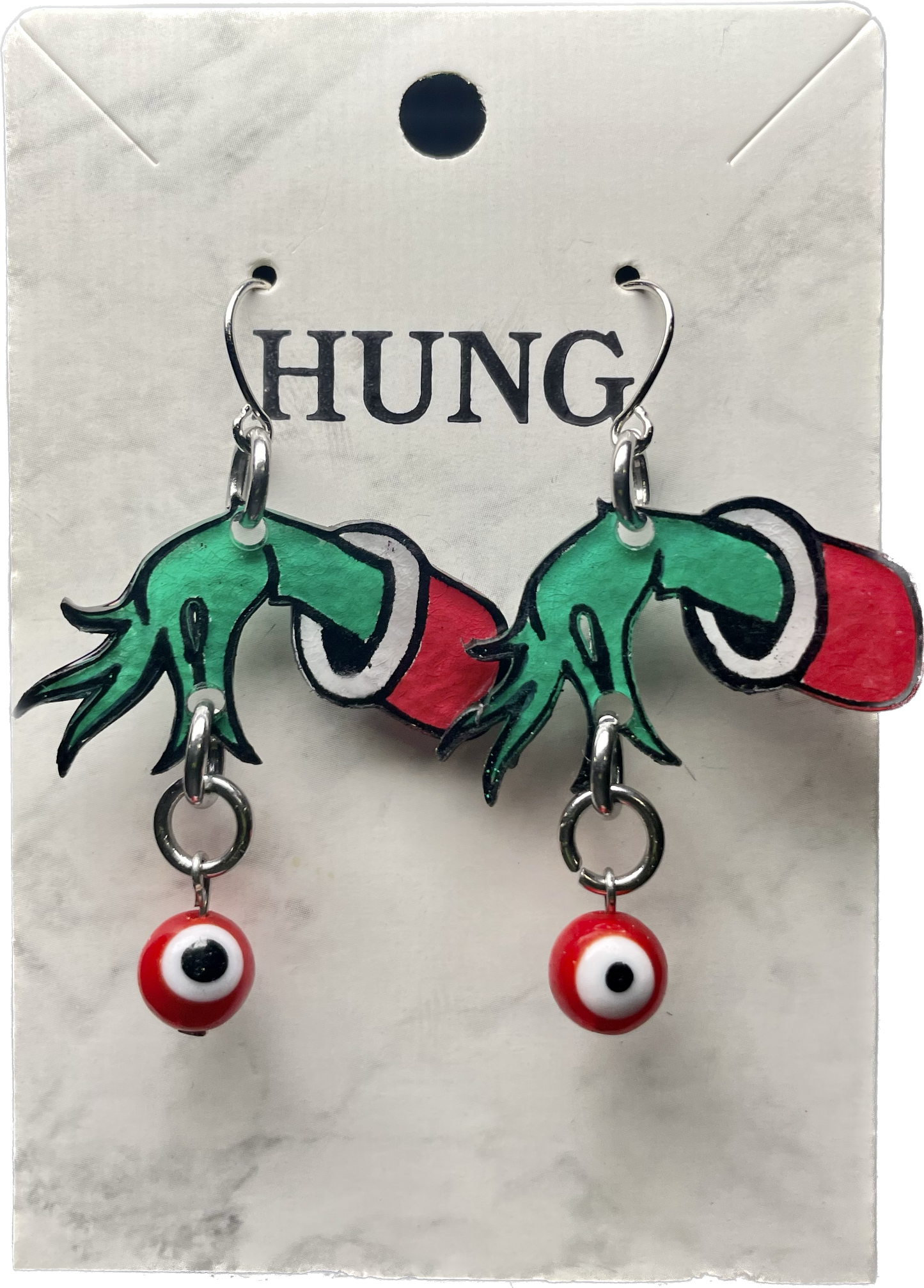 HAND DRAWN GRINCH EARRINGS