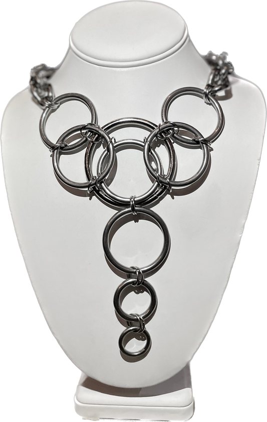 Stainless steel chain circle necklace jewelry