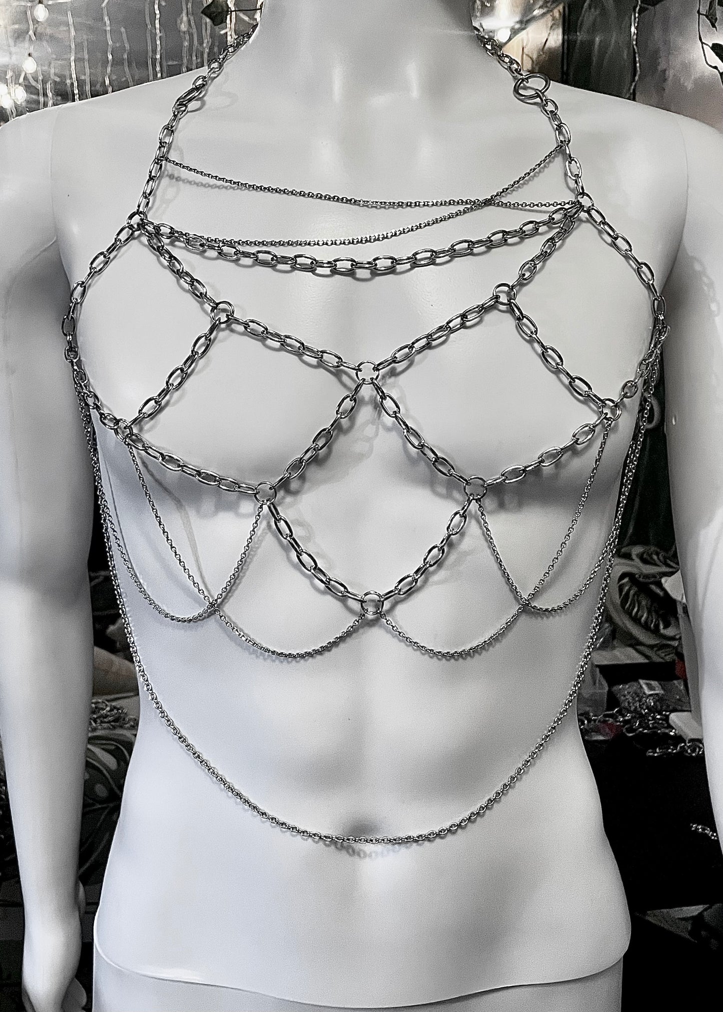 Eternal Steel: Unisex Body Chain Harness – Built for Festivals